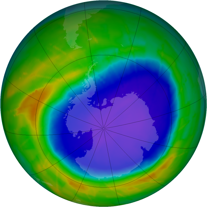 Antarctic ozone map for 30 September 2010